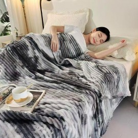 Patura Super Pufoasa 200x230cm - Negru Alb Degrade