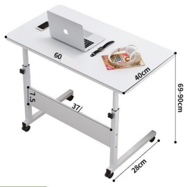 Masuta pentru laptop sau mic dejun cu inaltime reglabila, masa cu roti pentru laptop - 40*60 - Alb