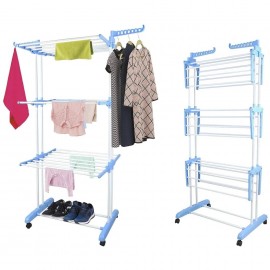 Uscator vertical pliabil pentru rufe cu suport umerase - mobil si compact