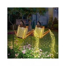 Set 2 x Stropitoare solara cu lumini pentru gradina, Fier Forjat, Design Retro, Proiecție Lumină Caldă, IP65, 80 cm