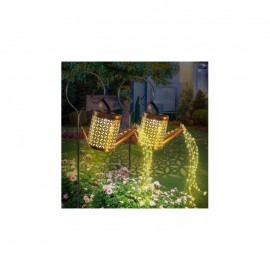 2 X Lampa solara decorativa tip stropitoare – LED cu efect cascada, pentru gradina si terasa din ABS si metal