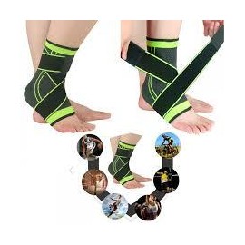 set 2 x Glezniera Elastică, Orteza de Protecție pentru Glezna cu Benzi de Fixare Elastice